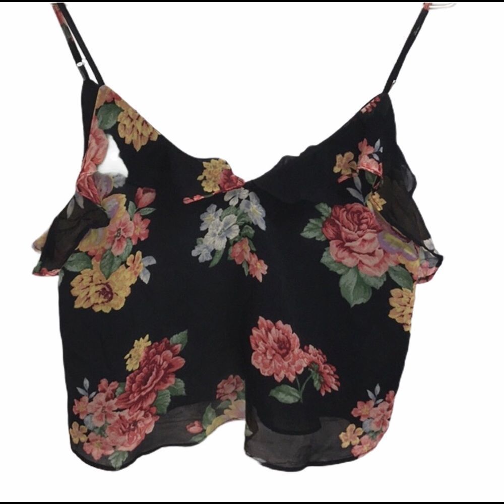 Crop Forever 21 flowy floral Top